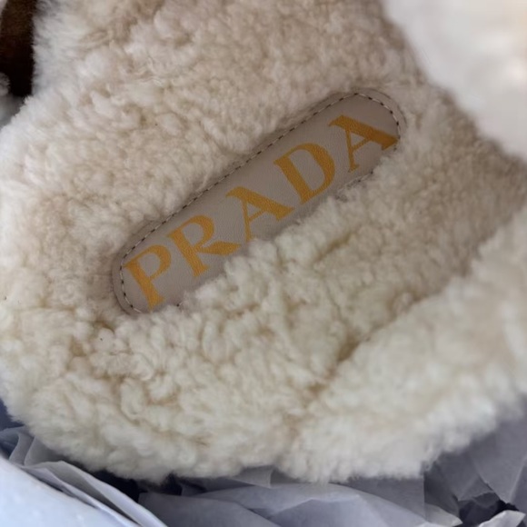 Prada Cream Shearling Lined Footwear - Picture 3 of 8